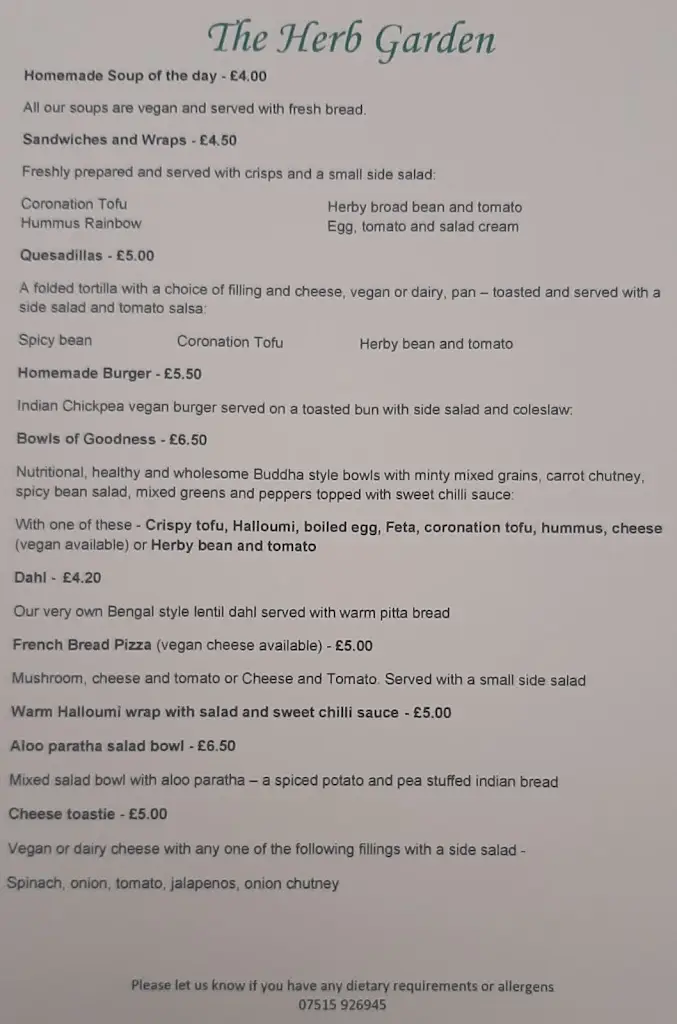 Menu_The Herb Garden Vegetarian bistro_Buxton_image_1