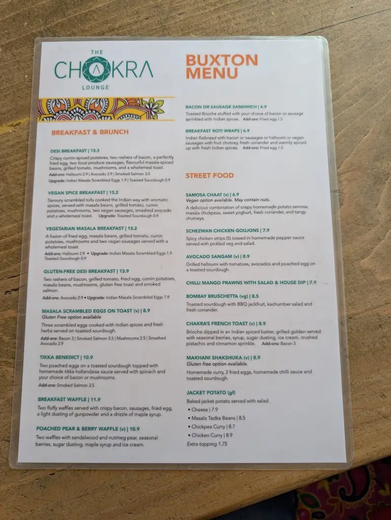 Menu_The Chakra Lounge_Buxton_image_1