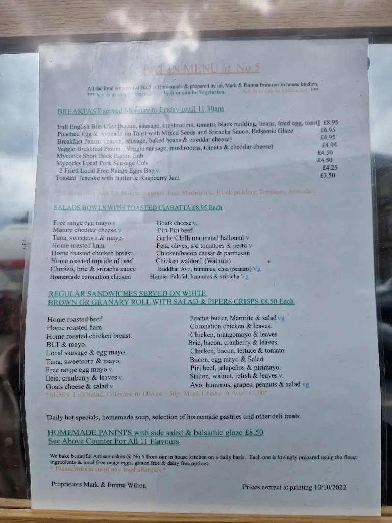 Menu_Eat at No 5_Buxton_image_1