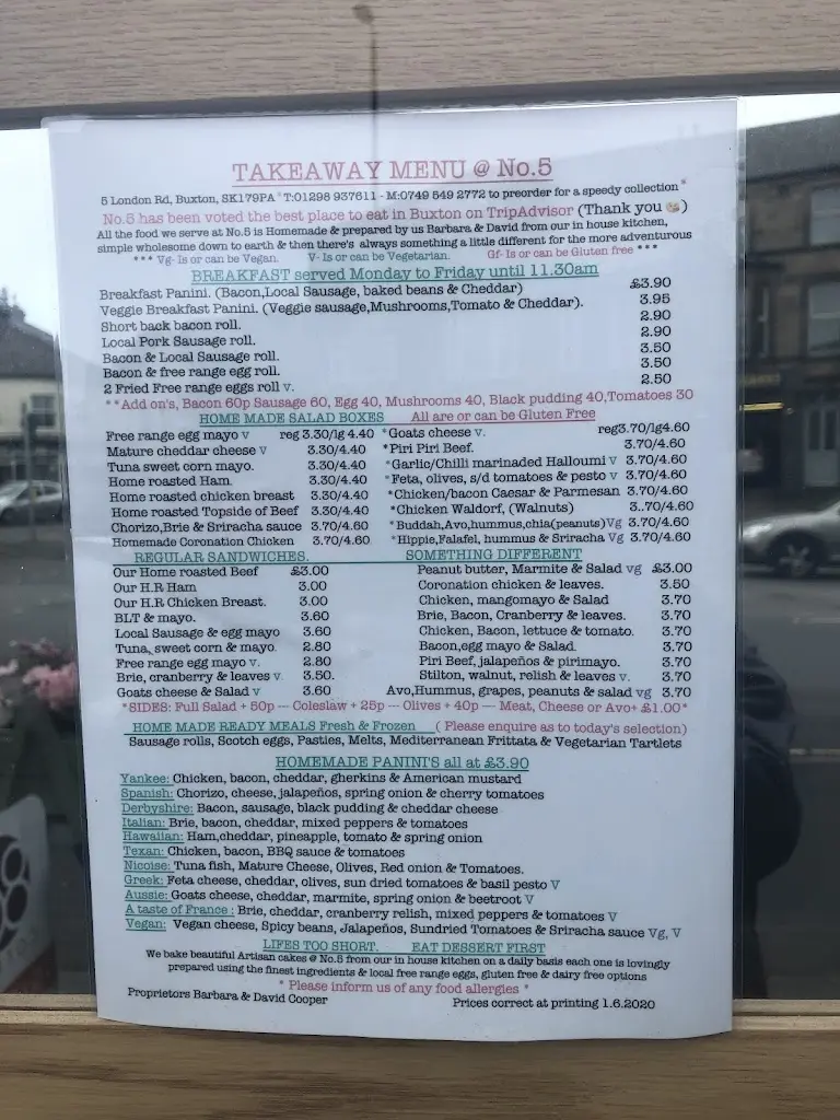 Menu_Eat at No 5_Buxton_image_2