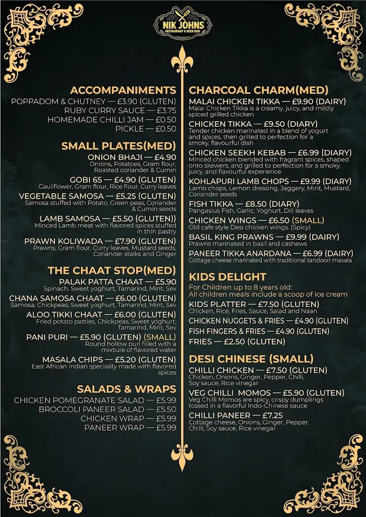 Menu_Nik Johns Restaurant & Beer Bar_Buxton_image_1