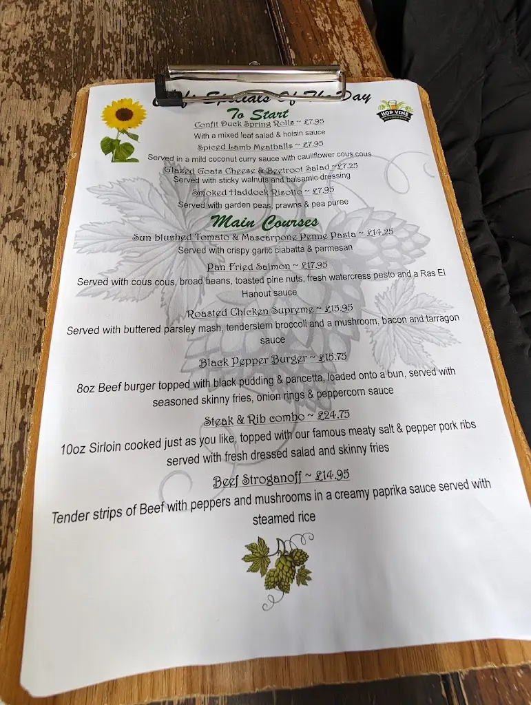 Menu_The Hop Vine_Burscough_image_1