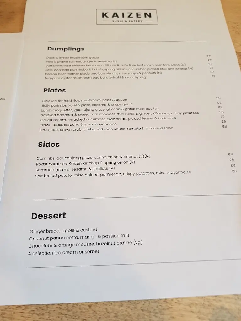 Menu_Kaizen Sushi and Eatery_Burscough_image_1