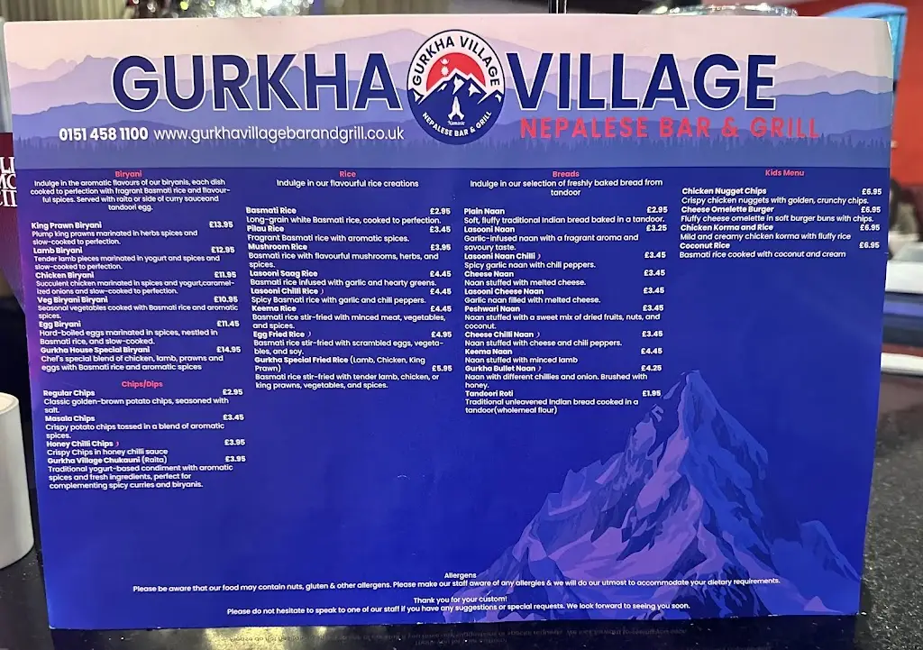 Menu_Gurkha Village Bar and Grill_Burscough_image_3