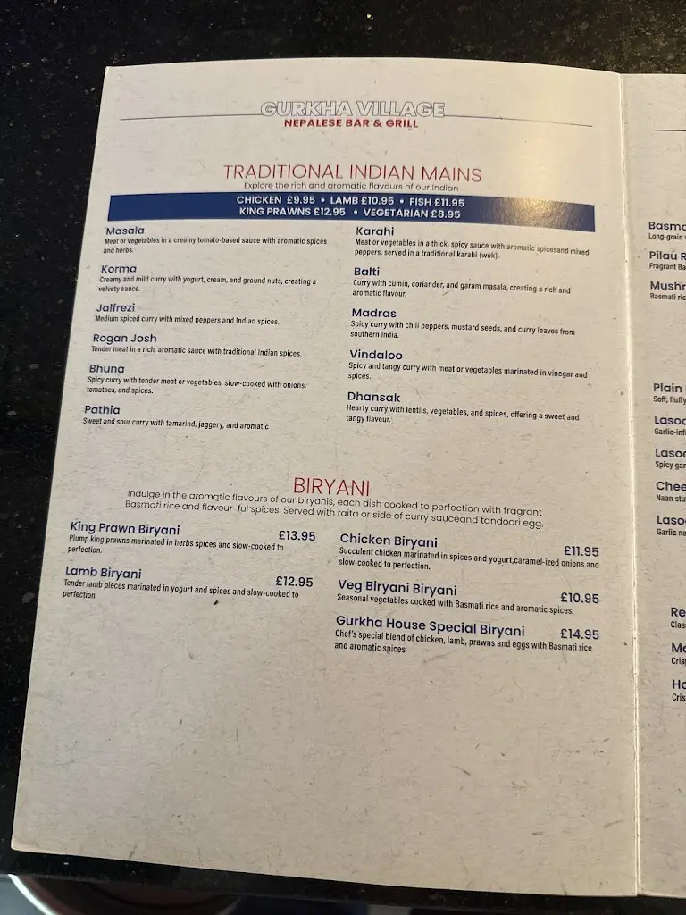 Menu_Gurkha Village Bar and Grill_Burscough_image_4