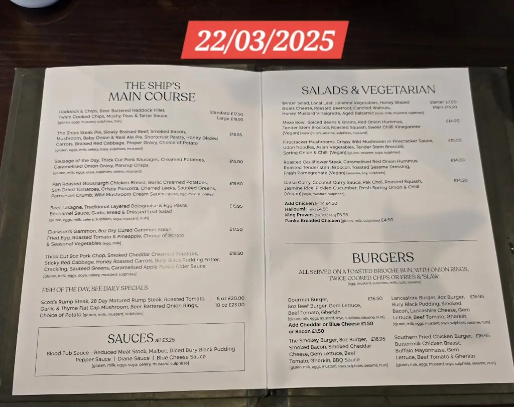 Menu_The Ship at Lathom_Burscough_image_1