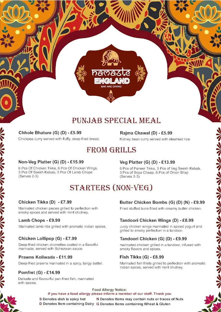 Menu_Namaste England_Alvechurch_image_4