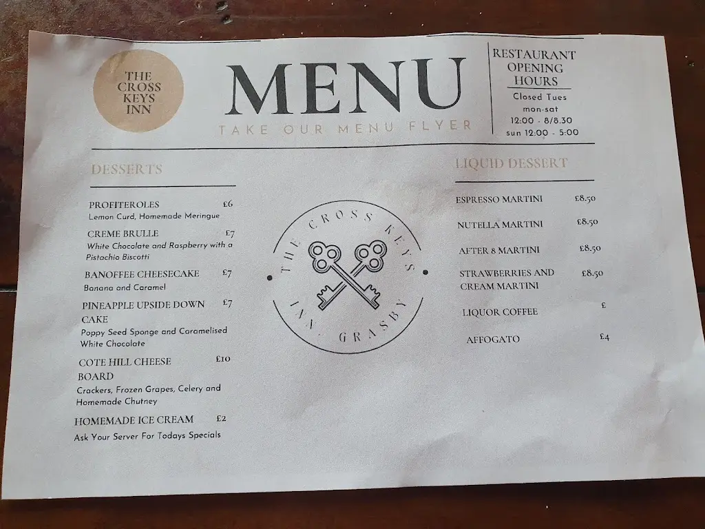 Menu_The Cross Keys Inn_Caistor_image_1