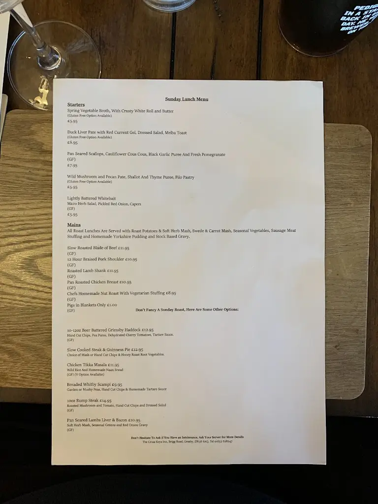 Menu_The Cross Keys Inn_Caistor_image_3