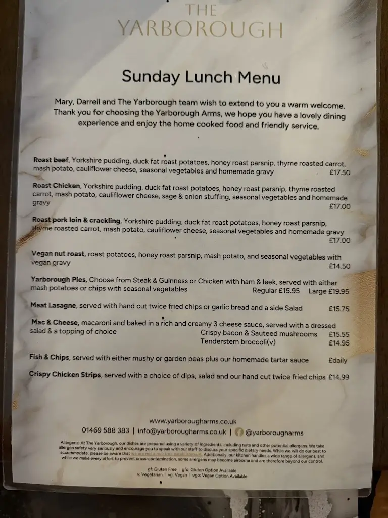 Menu_Yarborough Arms_Caistor_image_3
