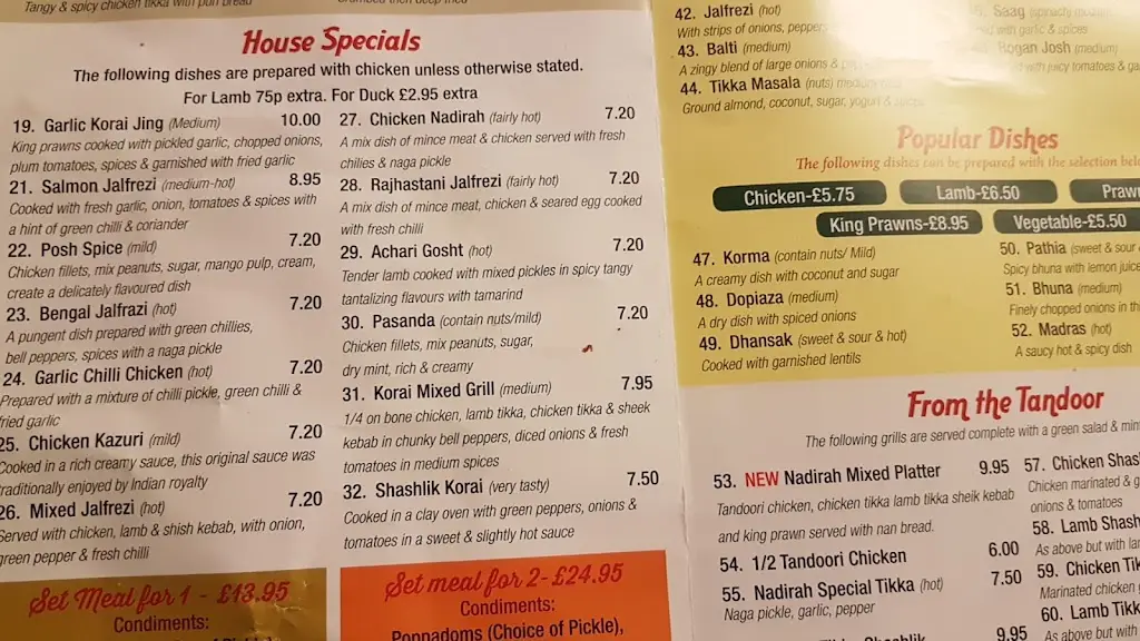 Menu_Nadirah Indian Takeaway, Caistor_Caistor_image_1