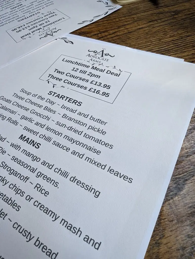 Menü_Advocate Arms Hotel_Caistor_Bild_2