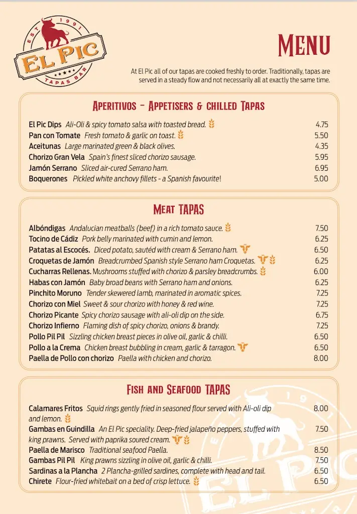Menu_El Pic Spanish Tapas Restaurant_Camberley_image_1