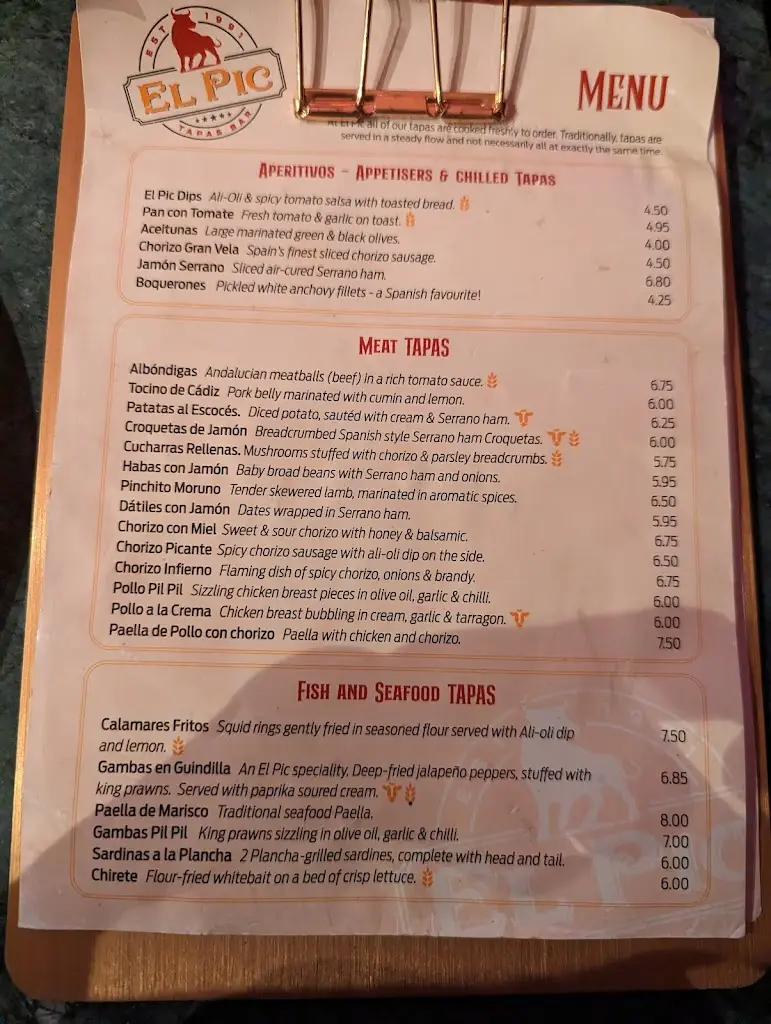 Menu_El Pic Spanish Tapas Restaurant_Camberley_image_4