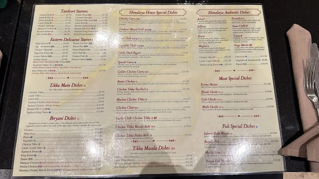 Menu_Himalaya Restaurant _Alvechurch_image_1