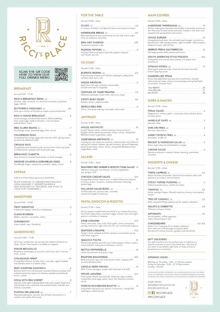 Menu_Ricci’s Place_Calderdale_image_1
