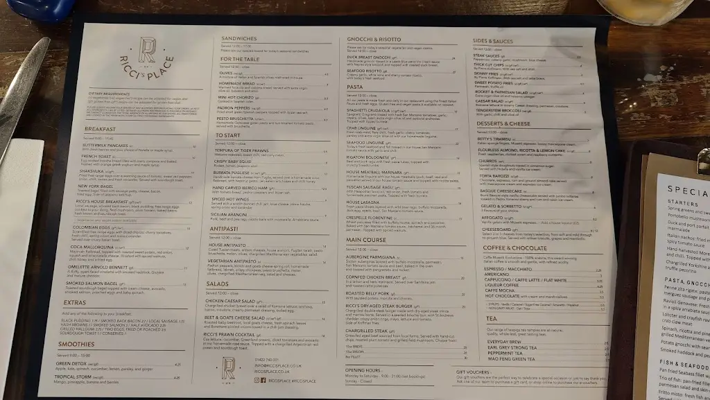 Menu_Ricci’s Place_Calderdale_image_3