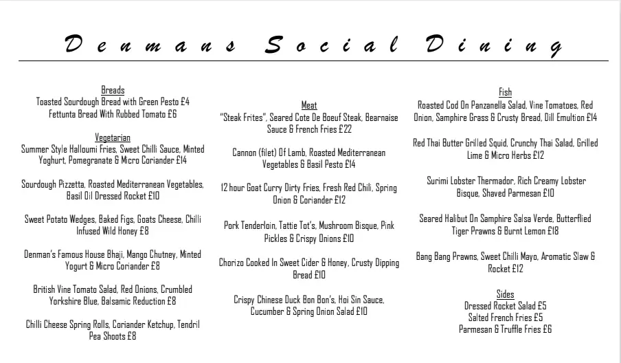 Menu_Denmans Restaurant_Calderdale_image_1