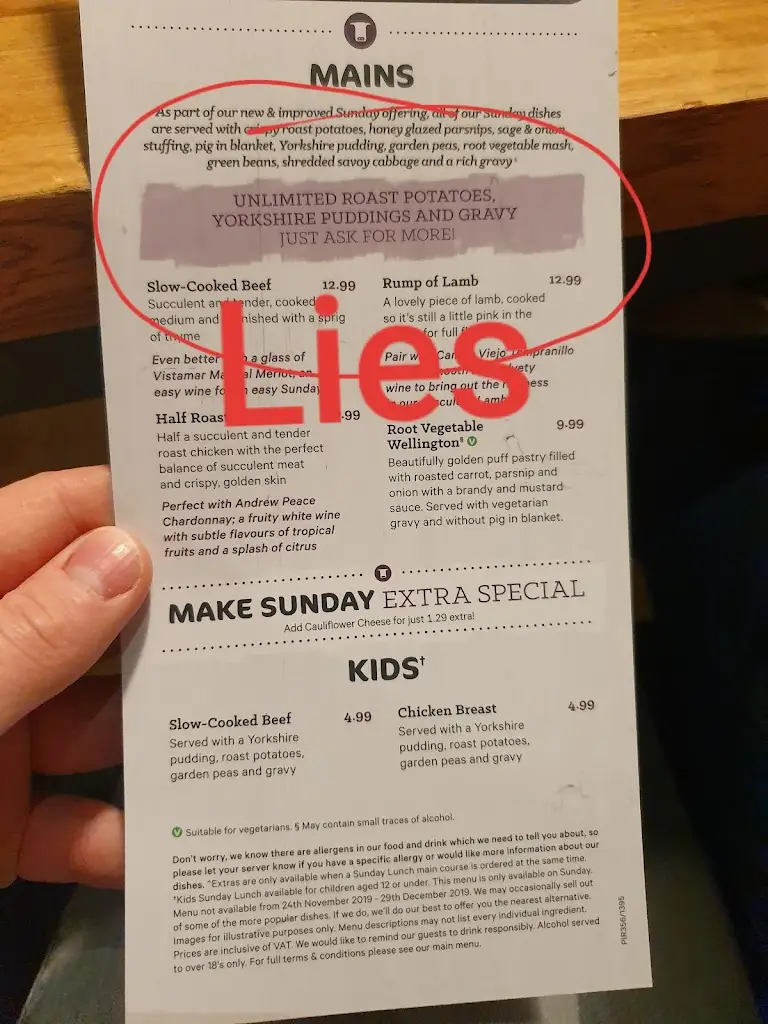 Menu_Halifax Beefeater_Calderdale_imagen_1