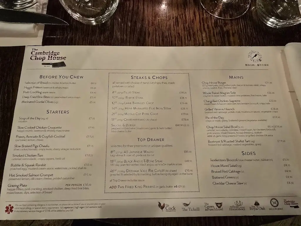 Menu_The Cambridge Chop House_Cambridgeshire_image_2