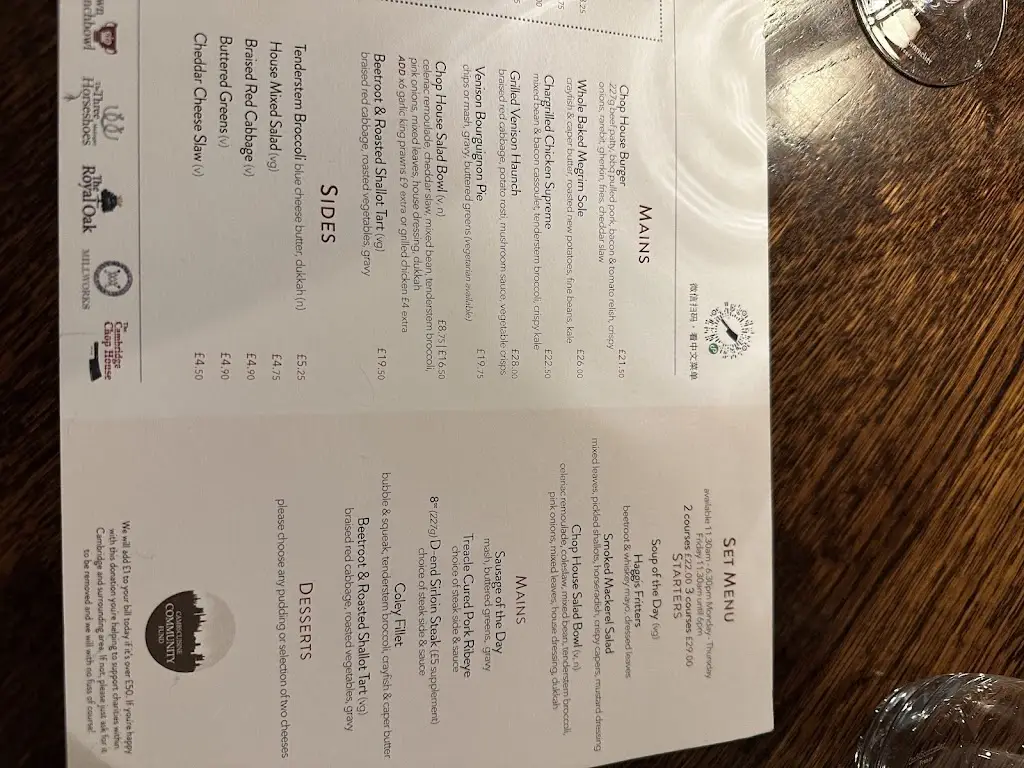 Menu_The Cambridge Chop House_Cambridgeshire_image_4