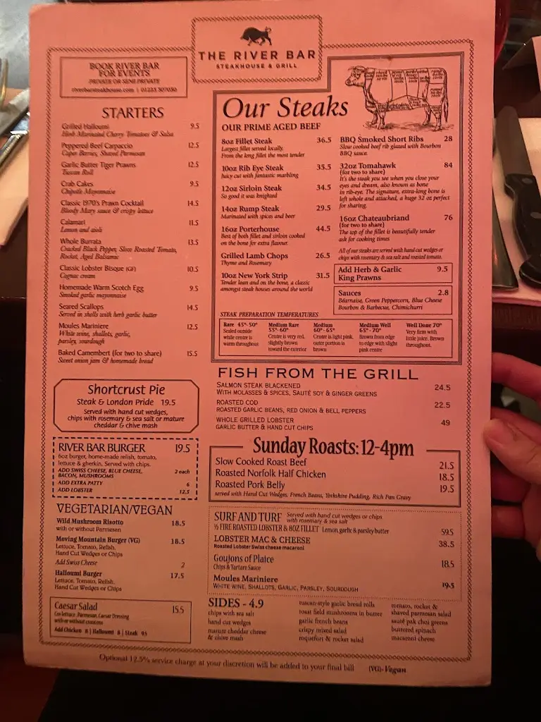 Menu_The Riverbar Steakhouse and Grill_Cambridgeshire_image_1