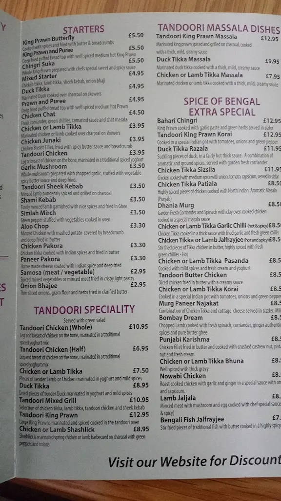 Menu_Spice Of Bengal_Calne_image_3