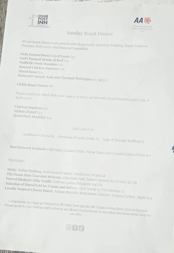 Menu_The Dumb Post Inn_Calne_image_1