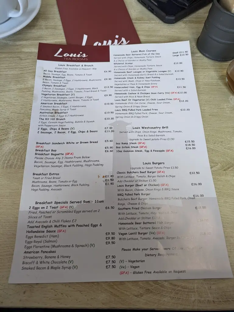 Menu_Louis Tea Rooms_Callington_immagine_2