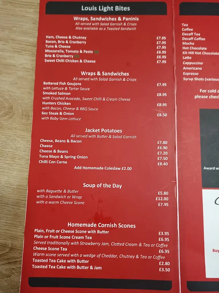 Menu_Louis Tea Rooms_Callington_immagine_4