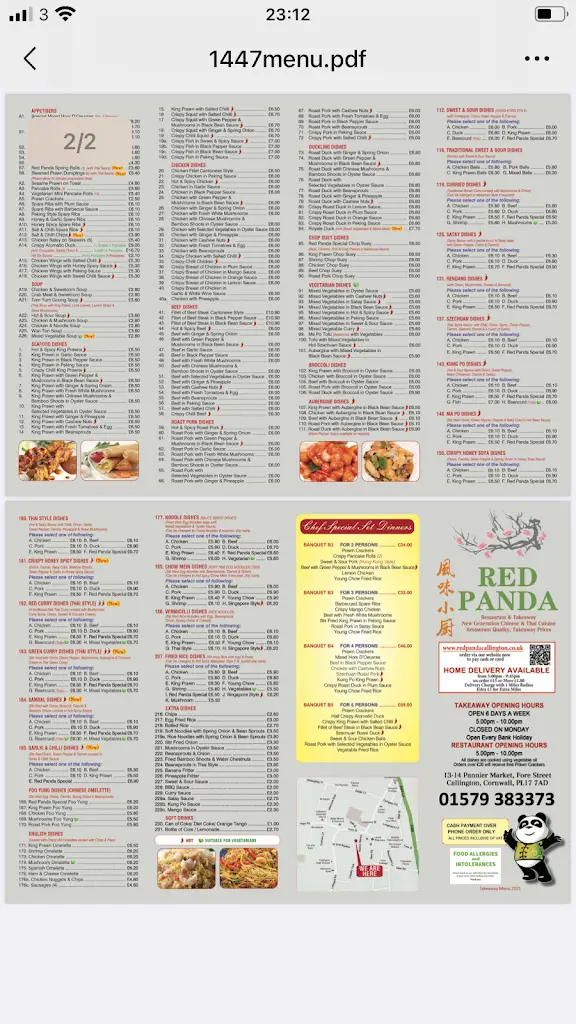 Menu_Red Panda_Callington_image_2