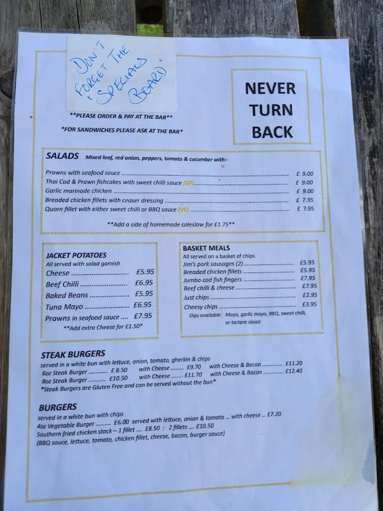 Menu_Never Turn Back_Caister-on-Sea_image_2