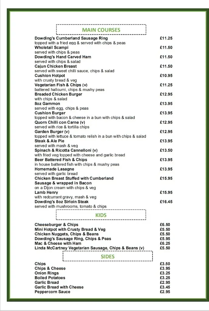 Menu_Crown & Cushion Inn_Appleby_imagen_2