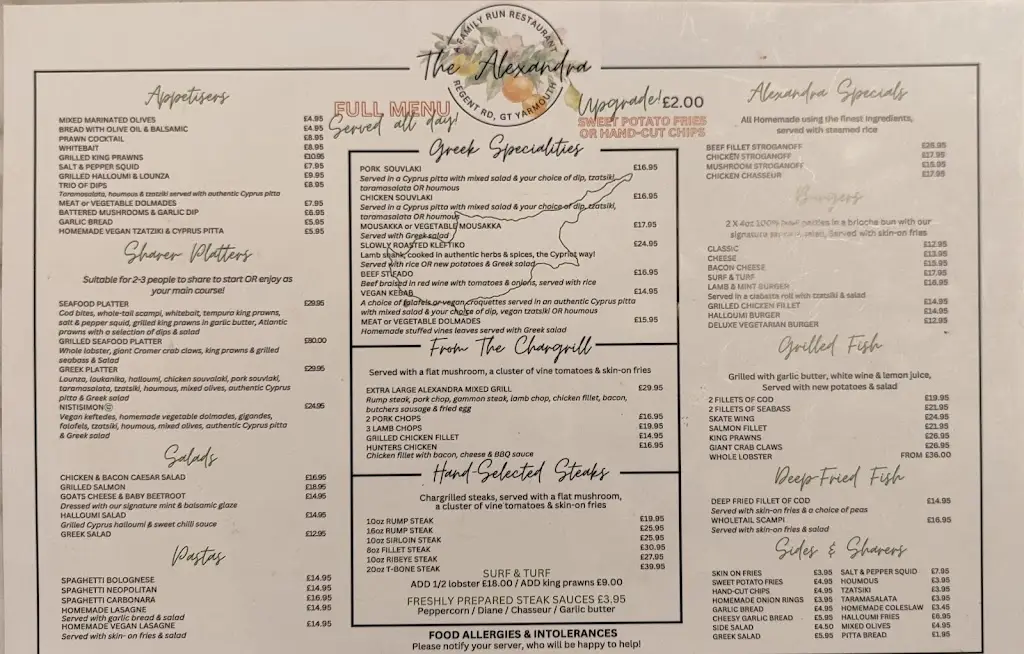 Menu_Alexandra Restaurant_Caister-on-Sea_image_1