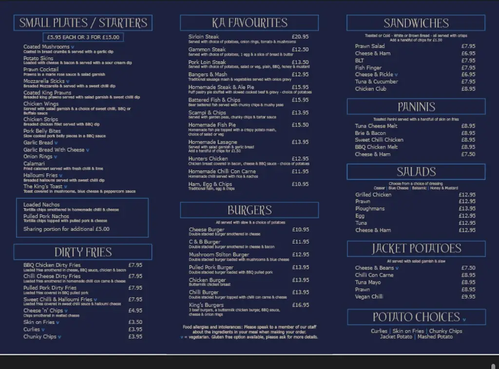 Menu_The Kings Arms_Caister-on-Sea_image_1