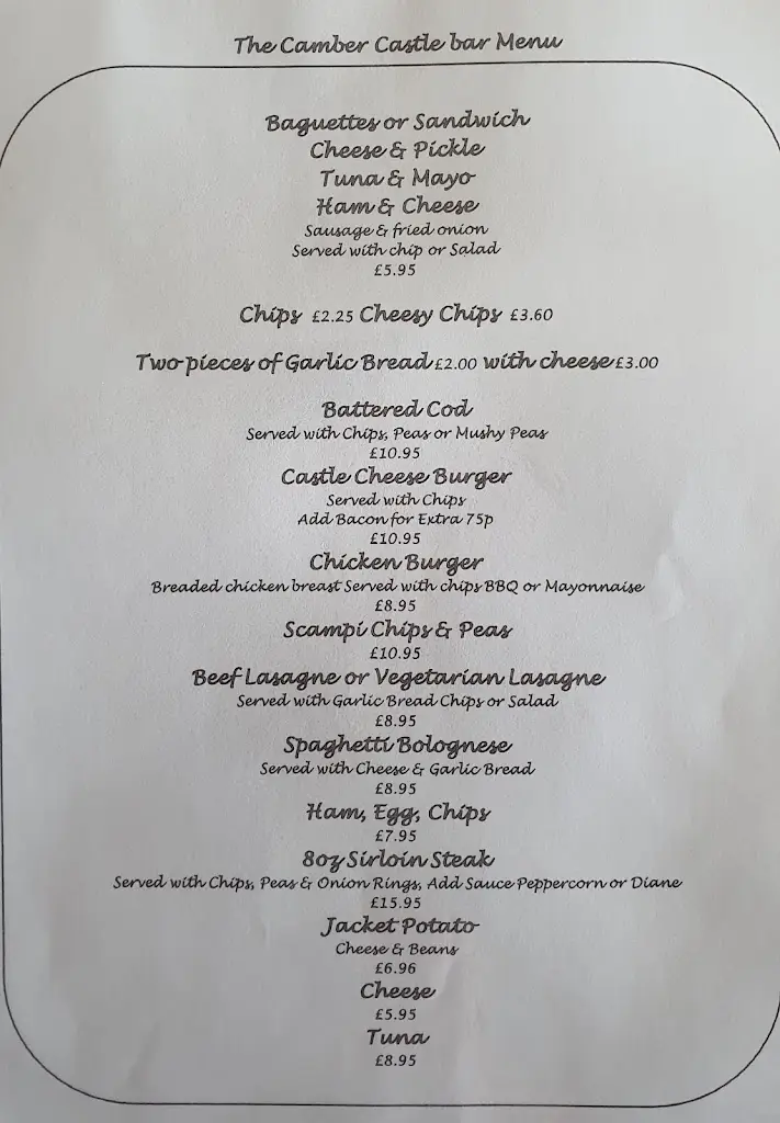 Menu_The Camber Castle_Camber_image_2