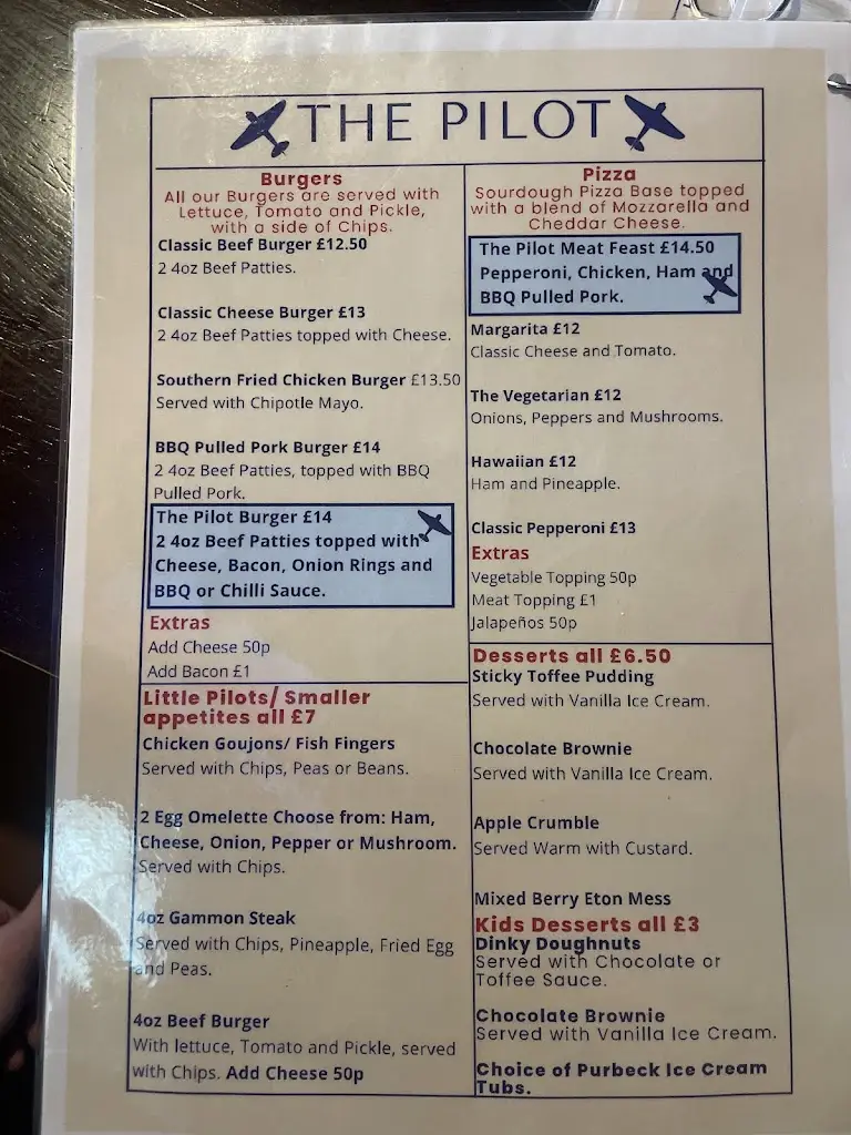 Menu_The Pilot_Canford Heath_image_1