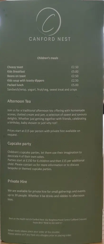 Menu_Canford Nest_Canford Heath_image_1