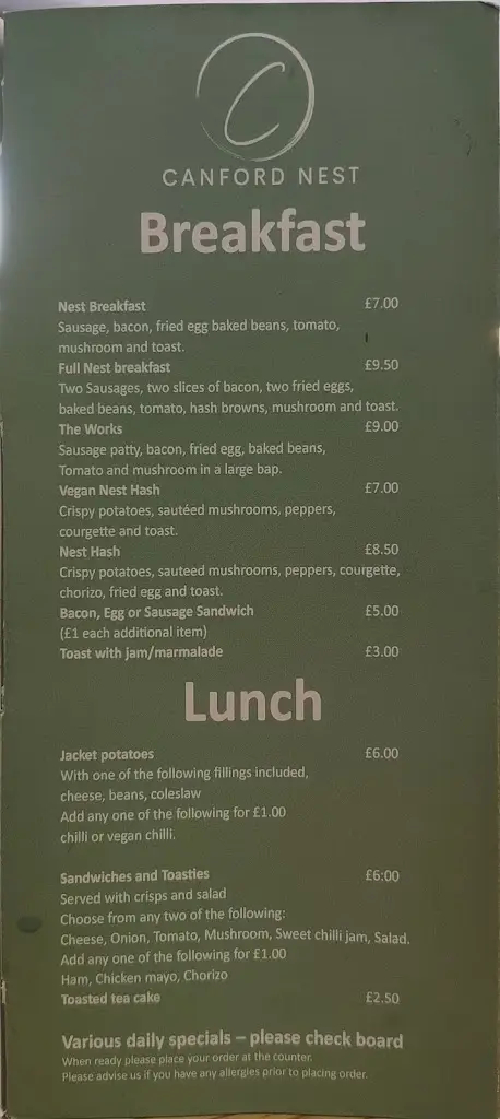 Menu_Canford Nest_Canford Heath_image_2