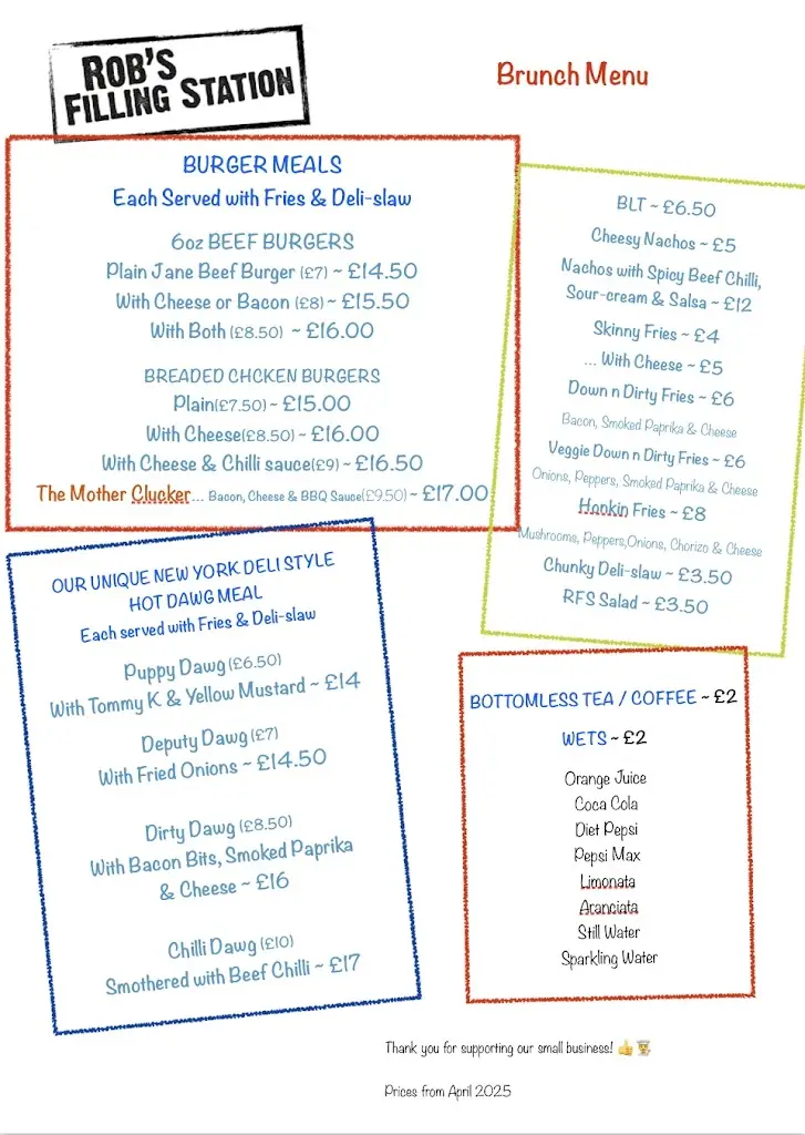 Menu_Rob's Filling Station_Canford Heath_image_1