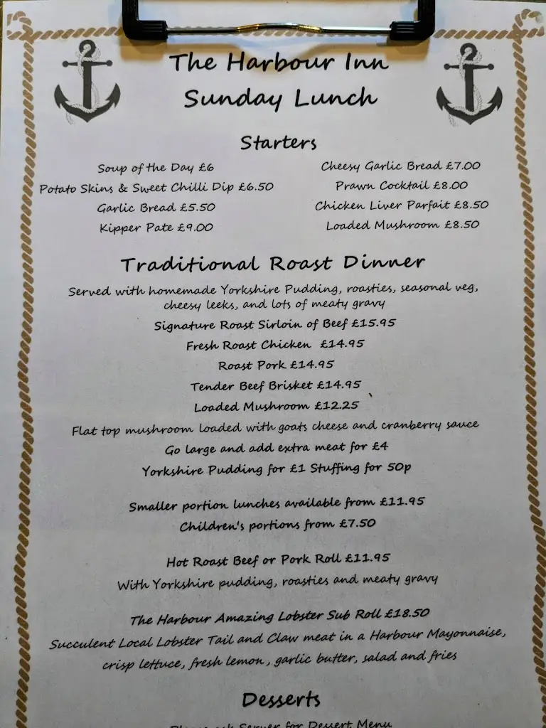 Menu_The Harbour Inn - Amble_Amble_image_2