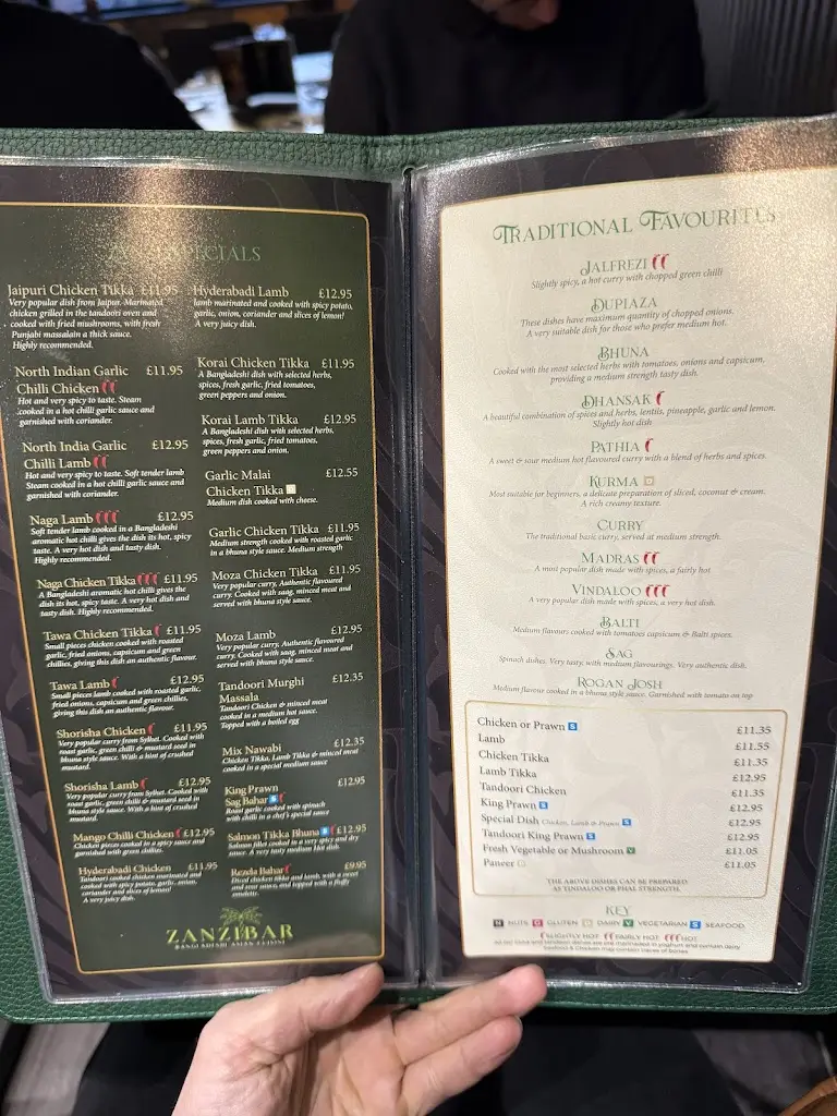 Menu_Zanzibar Restaurant Cannock_Cannock_image_1