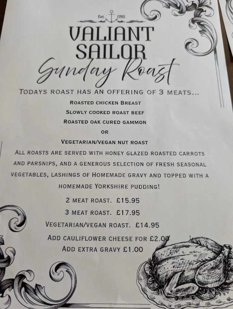 Menu_The Valiant Sailor_Capel le Ferne_image_1