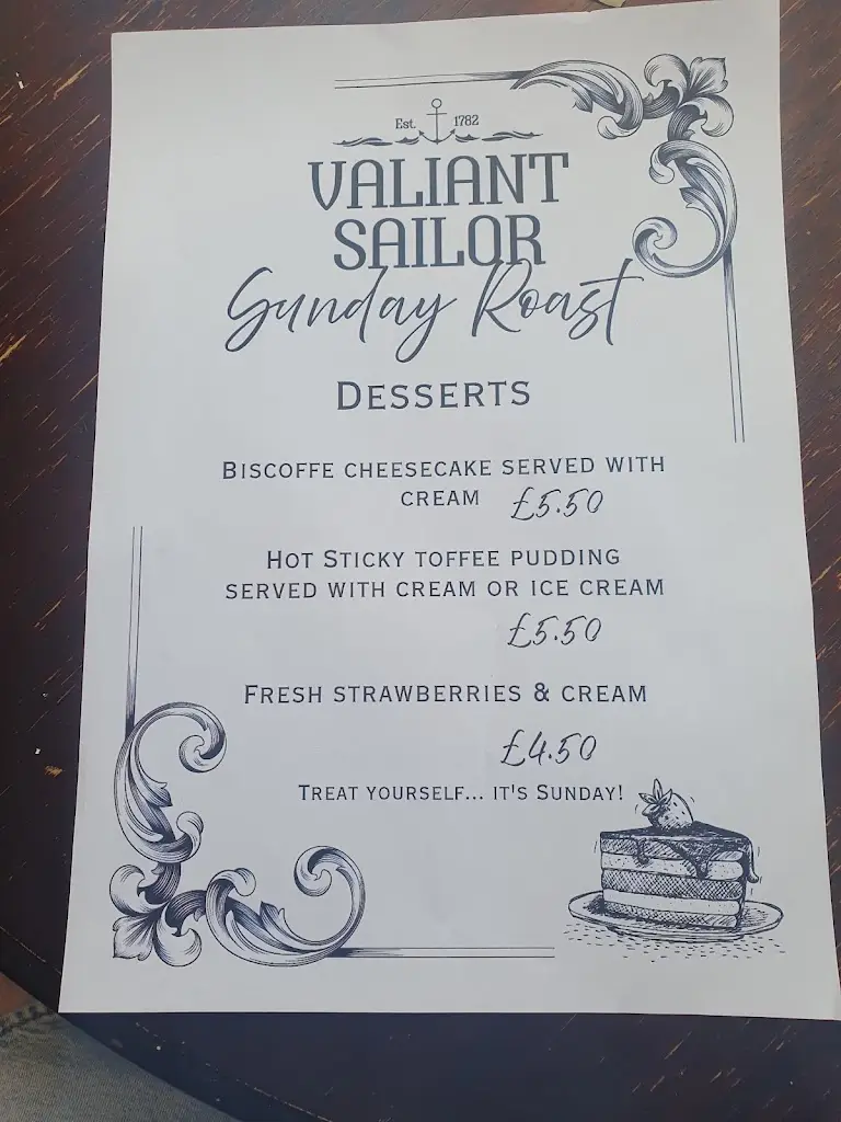 Menu_The Valiant Sailor_Capel le Ferne_image_2