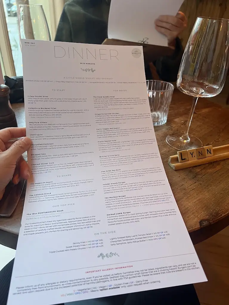 Menu_Marleys_Capel le Ferne_image_1