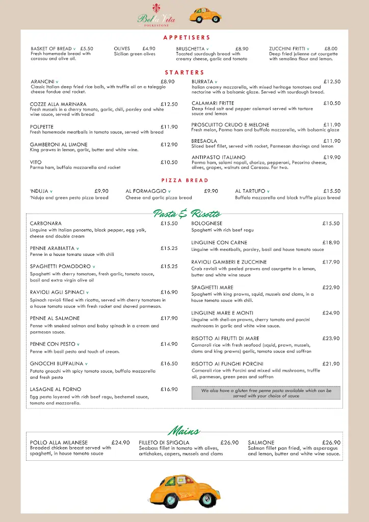 Menu_Bella Vita Folkestone_Capel le Ferne_image_2