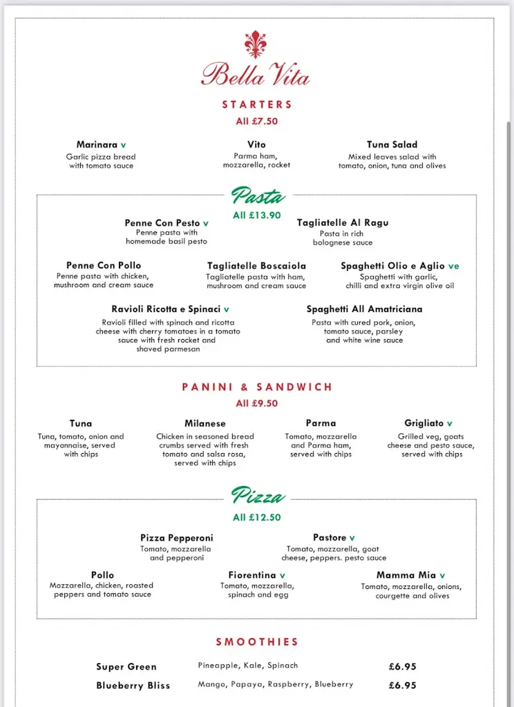 Menu_Bella Vita Folkestone_Capel le Ferne_image_4