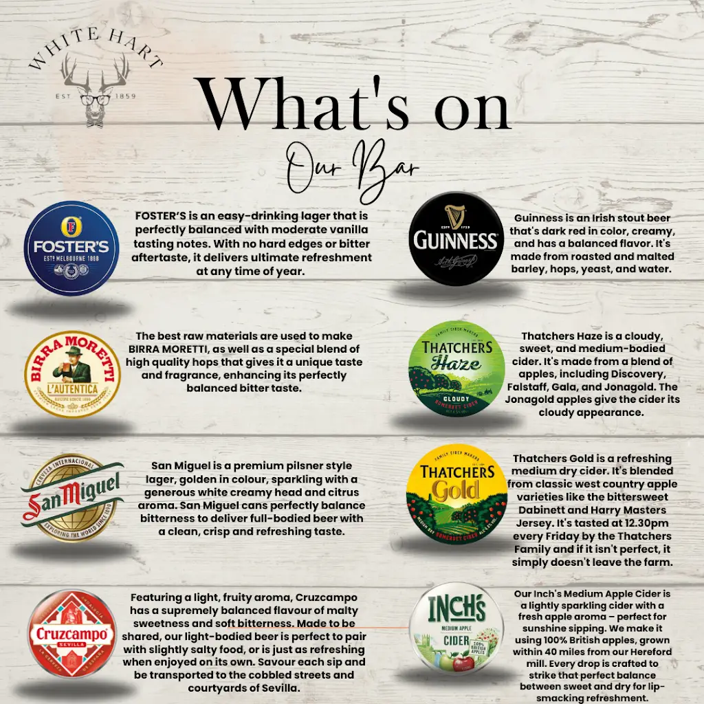 Menu_The White Hart_Castle Cary_image_2