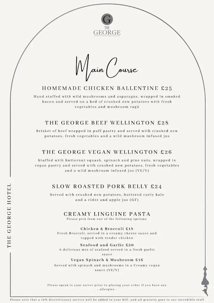 Menu_The George Hotel_Castle Cary_image_1