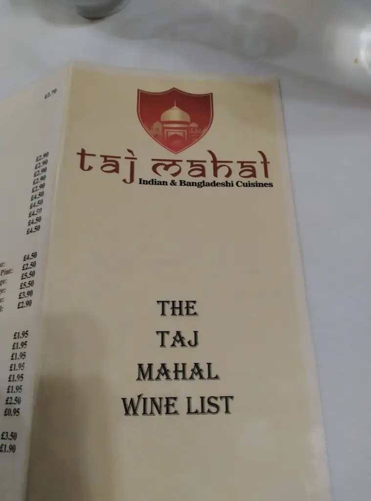 Menu_Taj Mahal Indian Restaurant and Takeaway, Amble_Amble_image_1
